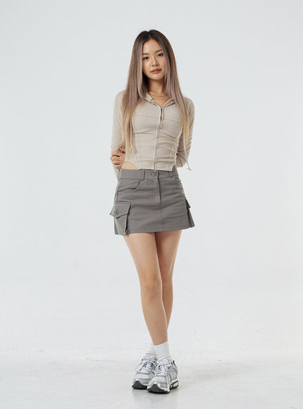 Pocket Low Rise Miniskirt CS02