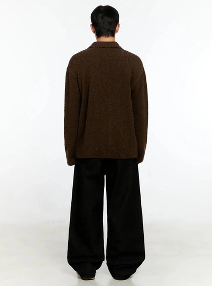 mens-simple-wool-collar-cardigan-in525