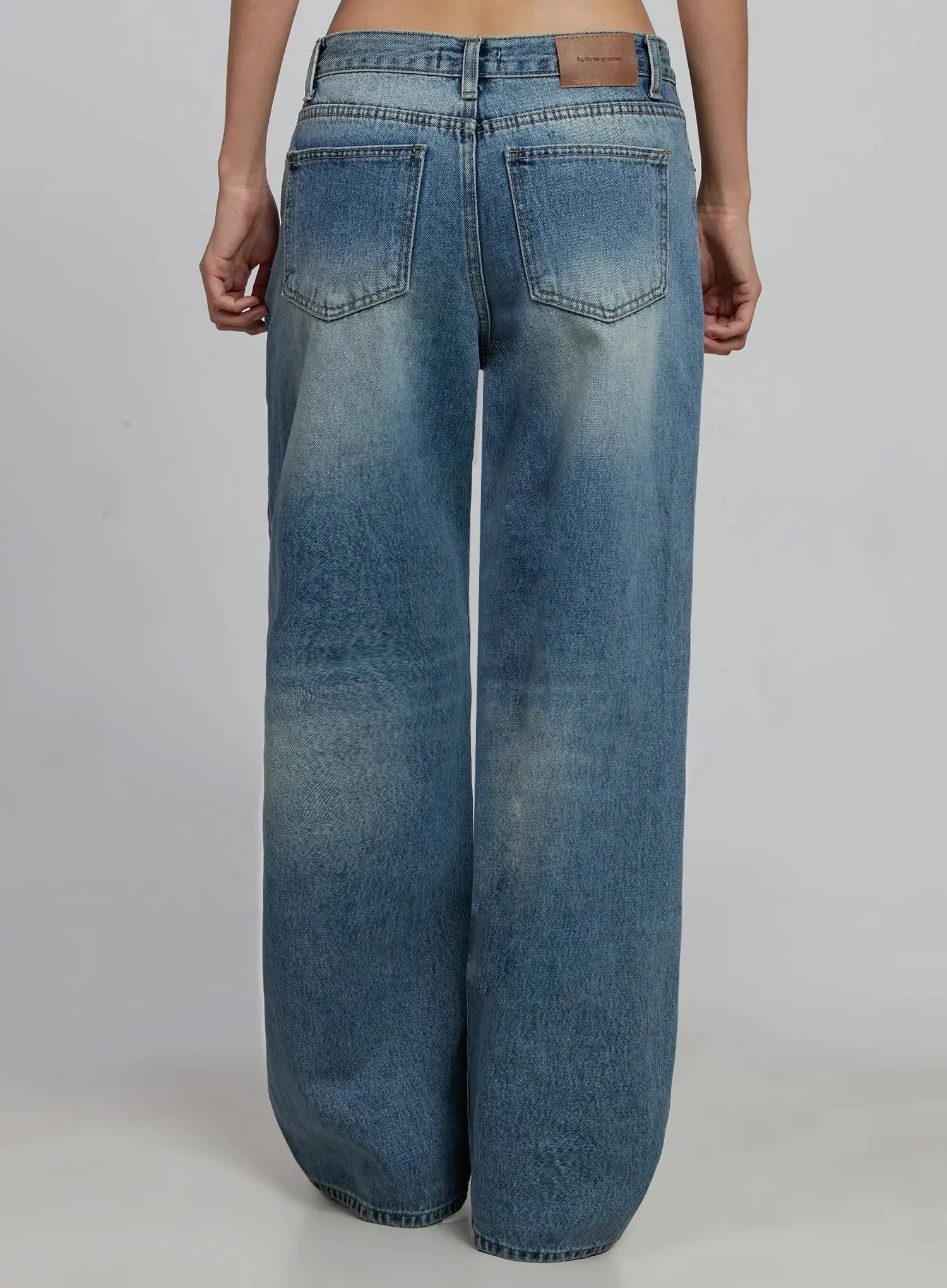 Zahra Vintage Washed Wide Jeans IM520
