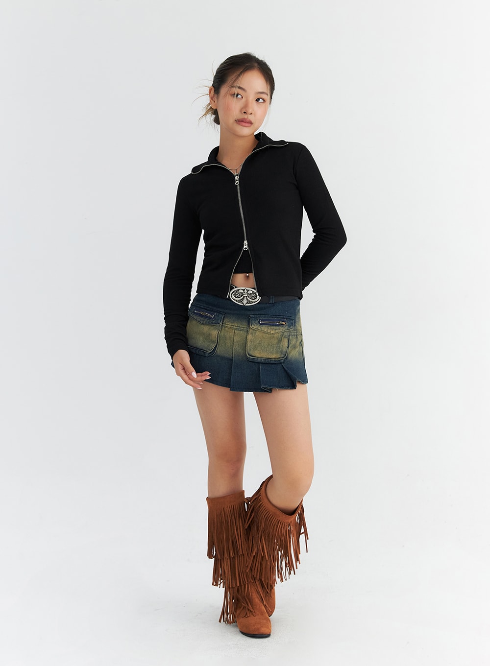 pleated-cargo-denim-mini-skirt-co313