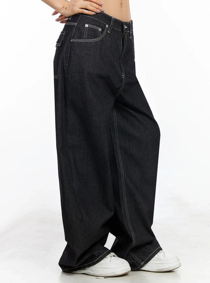 Arlet Wide-Leg Black Jeans CA513