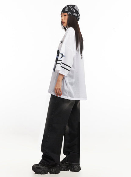 Oversized Mesh Graphic Tee IA504