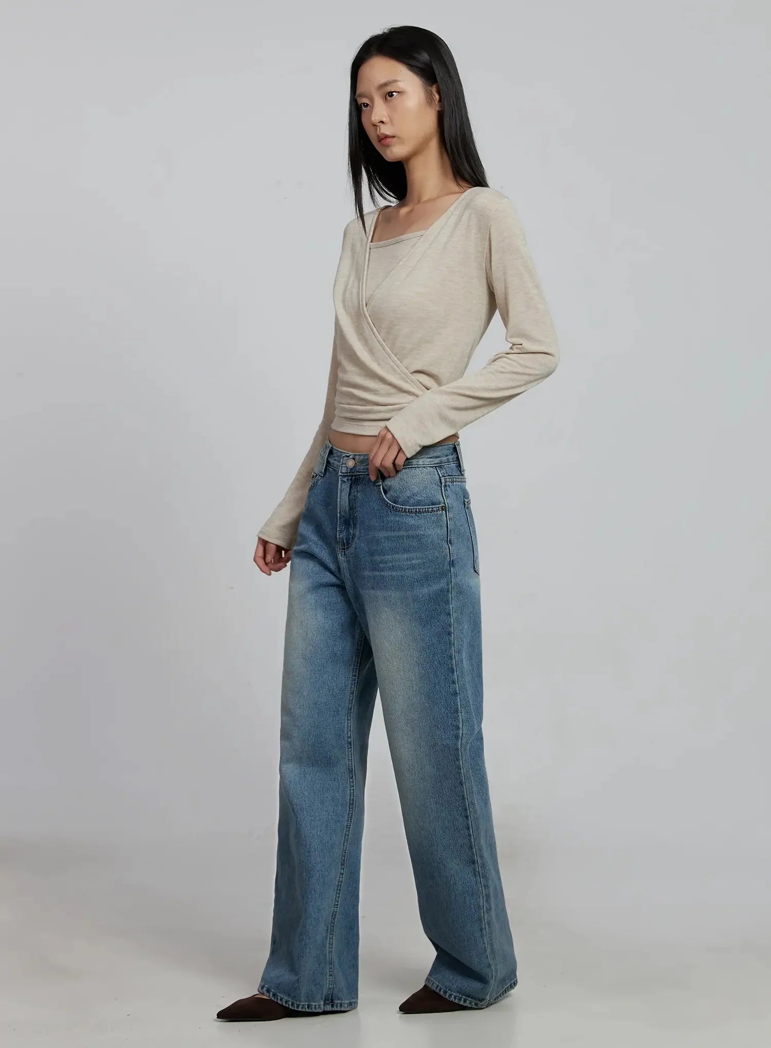 casual-wrap-v-neck-top-set-im520