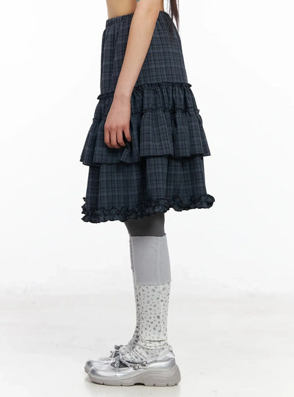 plaid-frill-tiered-midi-skirt-ia523