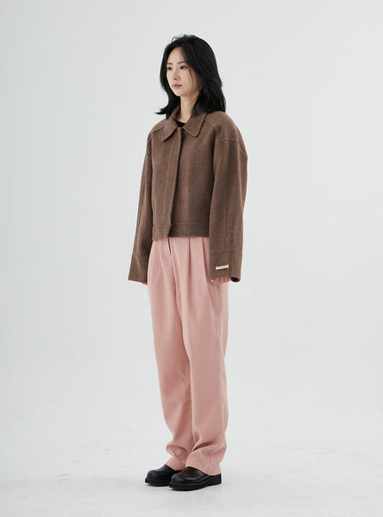 Hidden Button Short Coat ON07