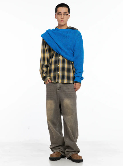 Men's Plaid Flannel Hooded Shirt IG529