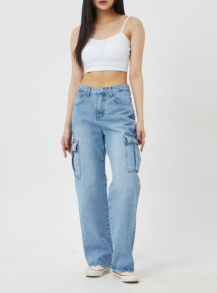 Wide Leg Cargo Jeans BF323