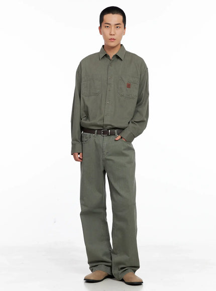 Men's Lost Baggy Jeans IG529 (Dark Green)