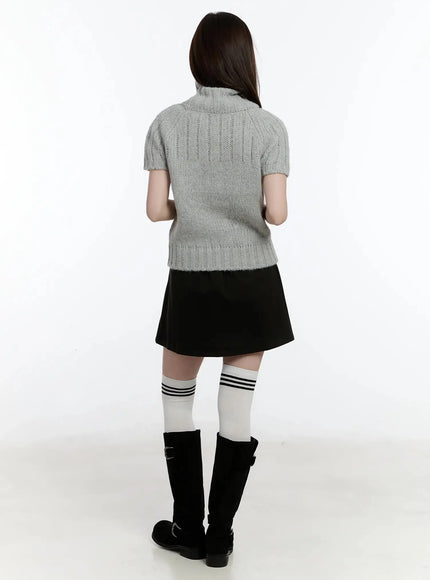Chic Turtleneck Short Sleeve Sweater ID526