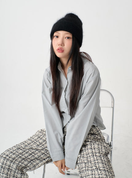 Cotton Cropped Long Sleeve T-Shirt IS15