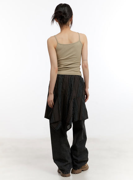 Mesh Knit Sweater with Belt and Tank Top CA508