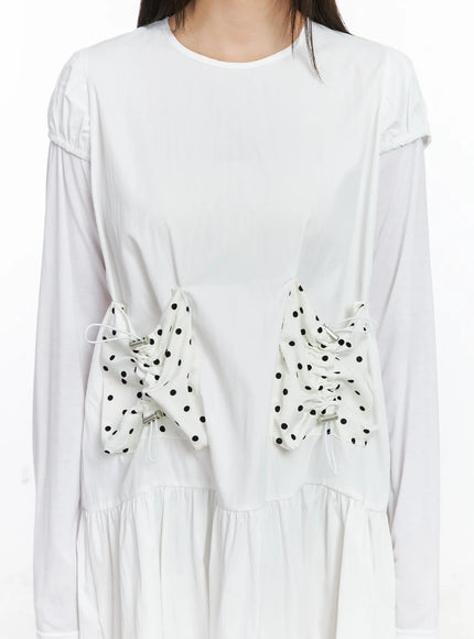 layered-polka-dot-long-sleeve-dress-cs524