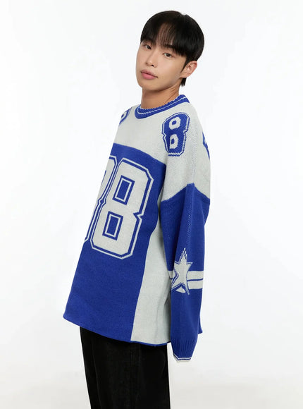 Men's Oversized Rugby Sweater IN506