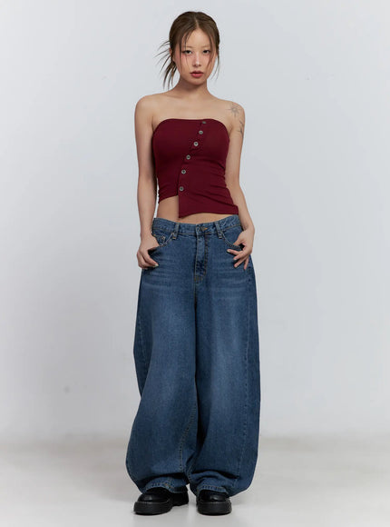 Shuhua Washed Wide-Leg Denim Jeans CL510
