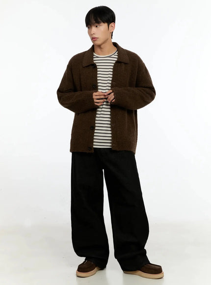 mens-simple-wool-collar-cardigan-in525