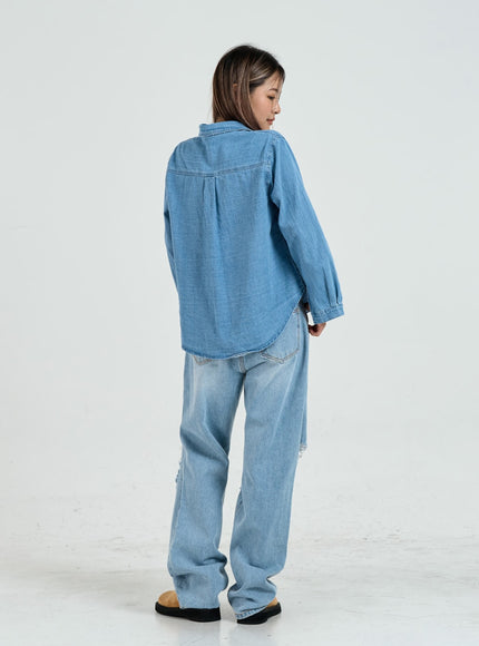 Ripped Maxi Denim Pants Unisex CO14