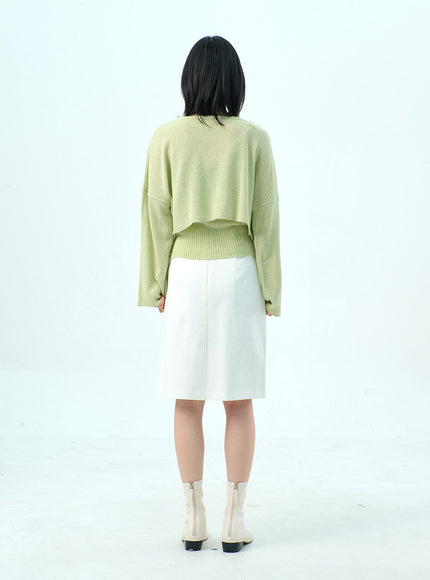 Mesh Top And Cardigan Set OY317