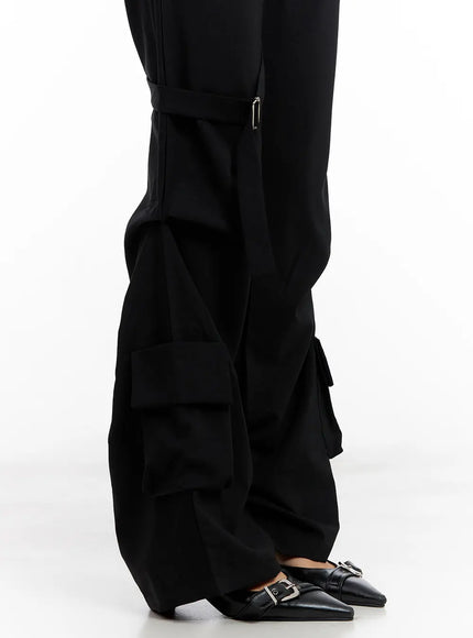 Utility Buckle Flare Pants CL518