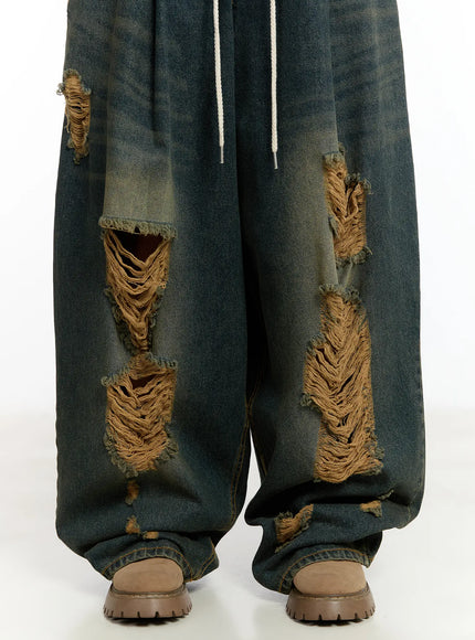 Yoomi Distressed Wide Leg Jeans CM511