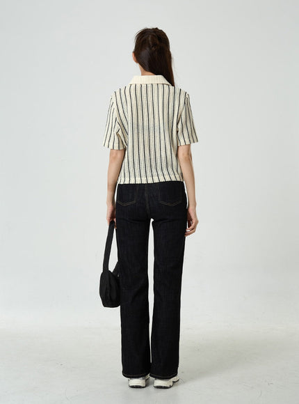 Semi Boot-Cut Raw Denim Pants CU11