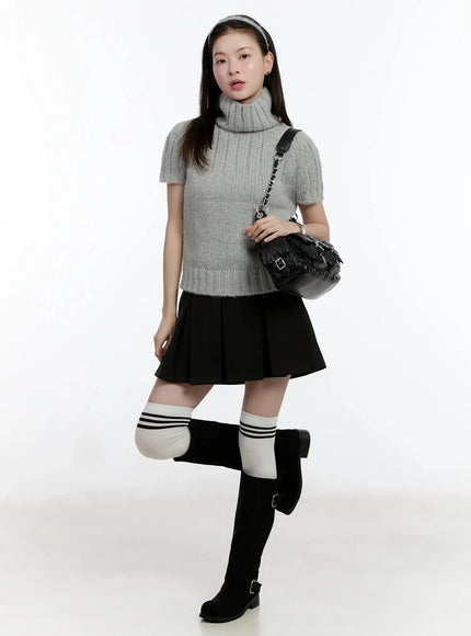 Chic Turtleneck Short Sleeve Sweater ID526