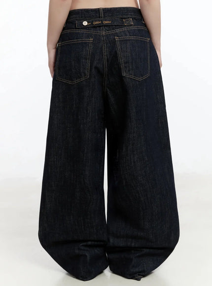 Dallas Dark Washed Wide Leg Jeans IM519