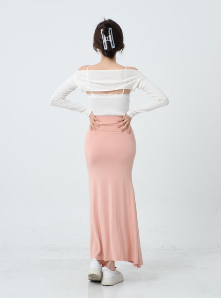 Off-Shoulder Knit Bolero Cardigan IO26