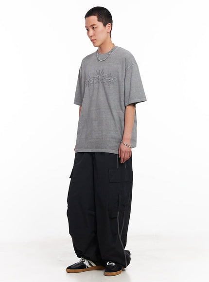 men-s-cargo-balloon-fit-windbreaker-pants-black-iu503