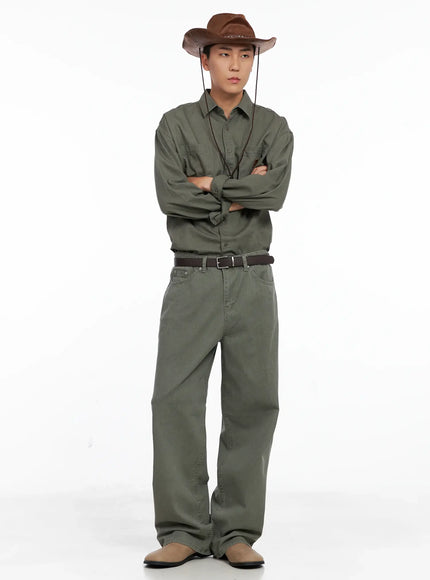 Men's Lost Baggy Jeans IG529 (Dark Green)