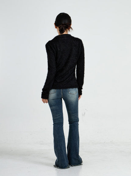 Faded Washing Bootcut Denim Pants CO17