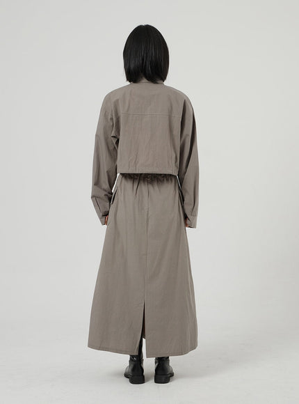 String Detail Cropped Shirt OF310