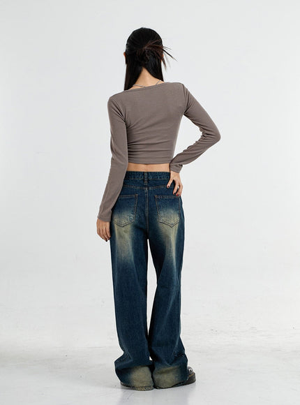 Heart Neck Crop T-Shirt CO11