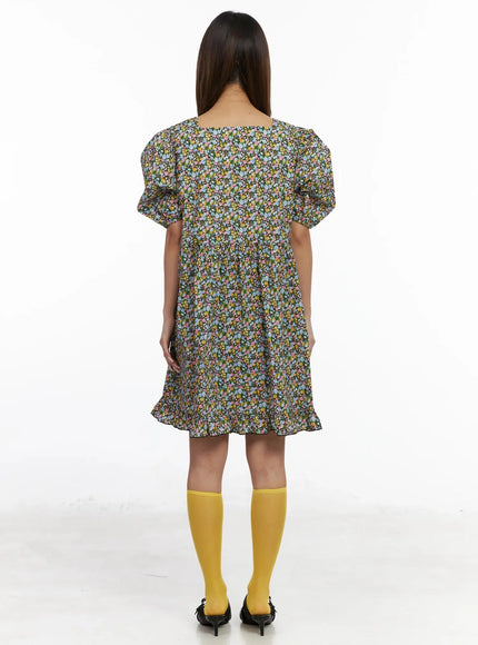 floral-puff-sleeve-babydoll-dress-iy501