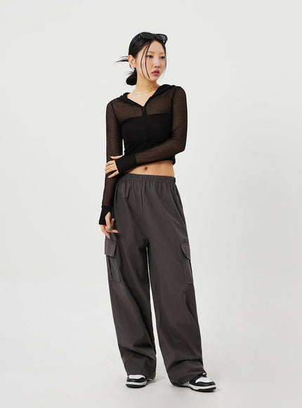 Cargo Wide Leg Track Pants CM302
