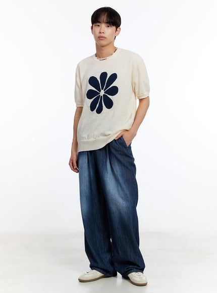 men-s-pintuck-denim-sweatpants-dark-blue-iy529