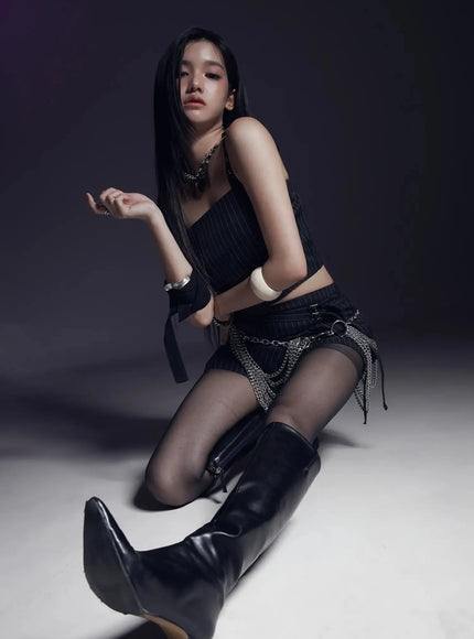 Chic Pinstripe Skirt IS525