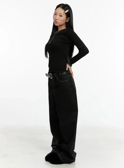 Noemi Wide Leg Stitch Jeans ID525