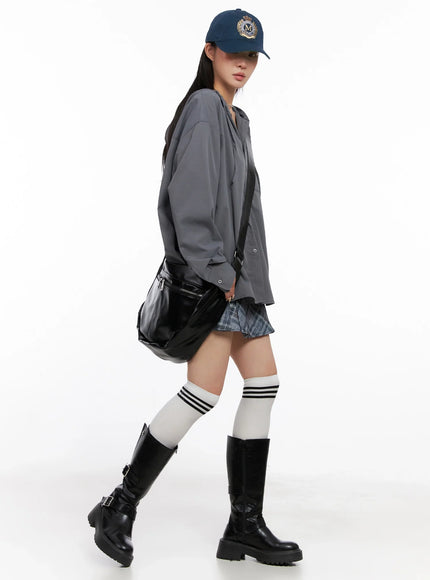 checkered-pleated-mini-skirt-is508