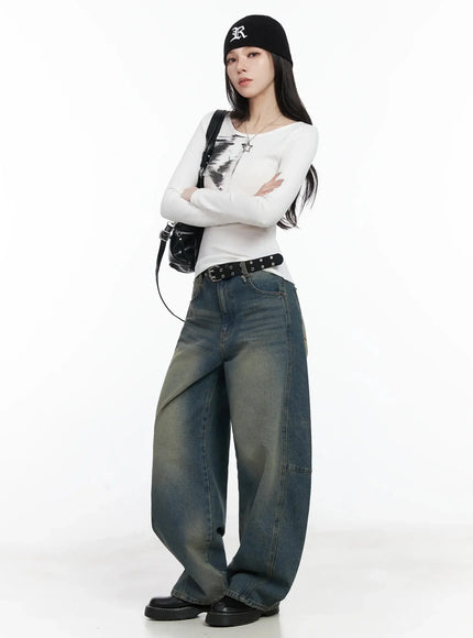 tata-vintage-dark-blue-washed-wide-leg-jeans-ij528