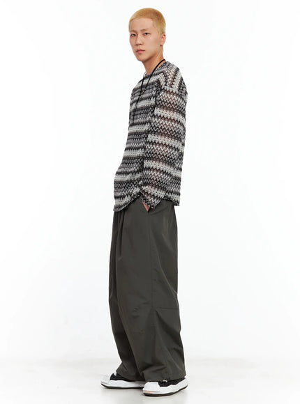 Men's Seam Detail Balloon-Fit Drawstring Pants IL511