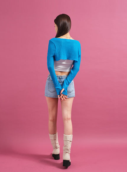 Chain Tied Crop Cardigan CM6