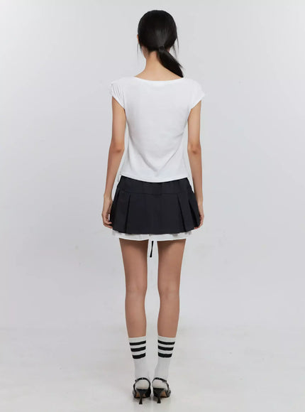 layered-pleated-mini-skirt-is516