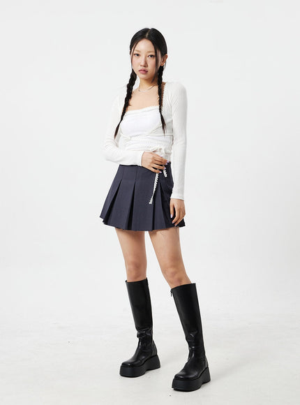 Lace Top And Cardigan Set CM324