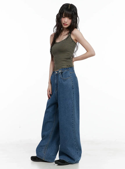 Striped U-Neck Tank Top IL528