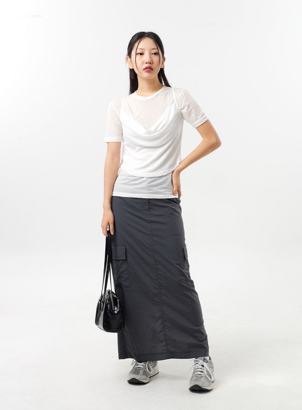 Nylon hotsell cargo skirt