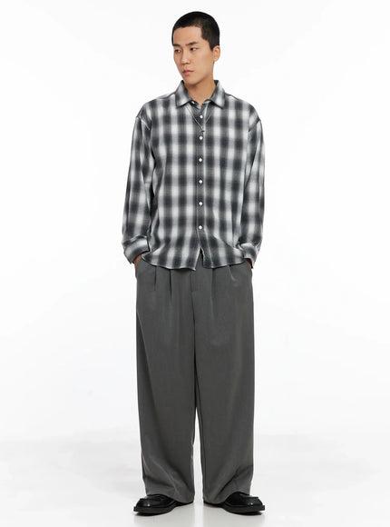 Men's Pintuck Wide-Leg Trousers IS502