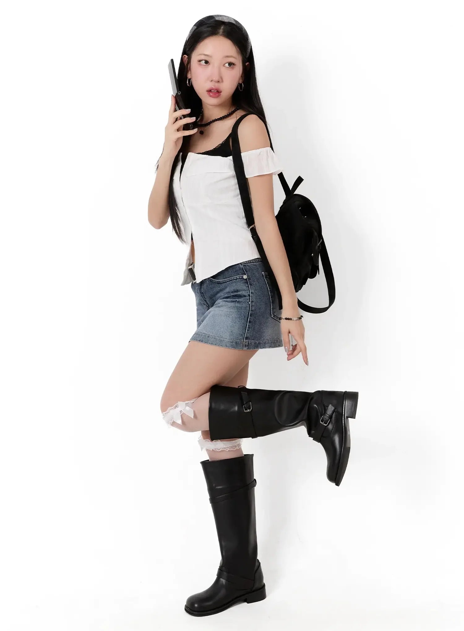 Low-Rise Denim Skirt IM509