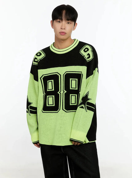 Men's Oversized Rugby Sweater IN506