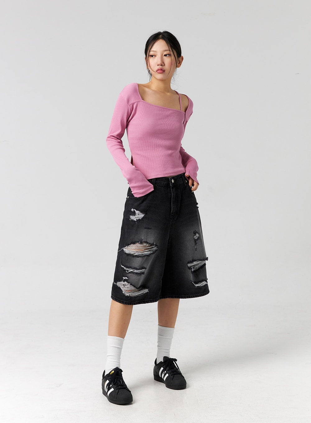ripped-bermuda-pants-unisex-cg303