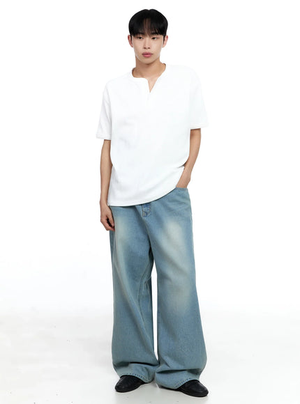 Men's Cotton Henley Tee IG520